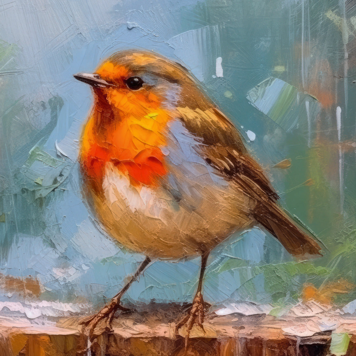 Oil Painting Robin Christmas Cards